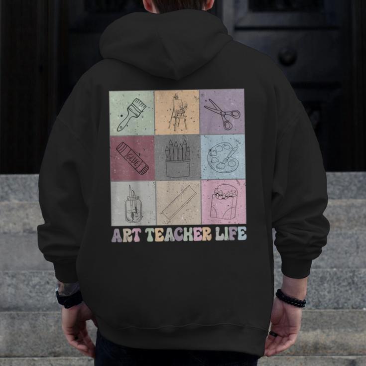 Art Teacher Life Retro Groovy Teaching Future Artists Men Zip Up Hoodie Back Print, Future Teacher Gifts, Groovy Teacher Gifts, funny design Art Teacher Life Retro Groovy Teaching Future Artists Men Zip Up Hoodie Back Print, Future Teacher Gifts, Groovy Teacher Gifts, funny design