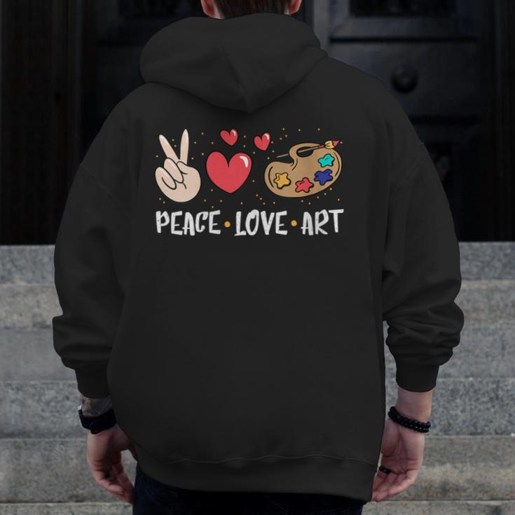 Art Teacher Peace Love Art For Artists And Painters Men Zip Up Hoodie Back Print, funny design Art Teacher Peace Love Art For Artists And Painters Men Zip Up Hoodie Back Print, funny design