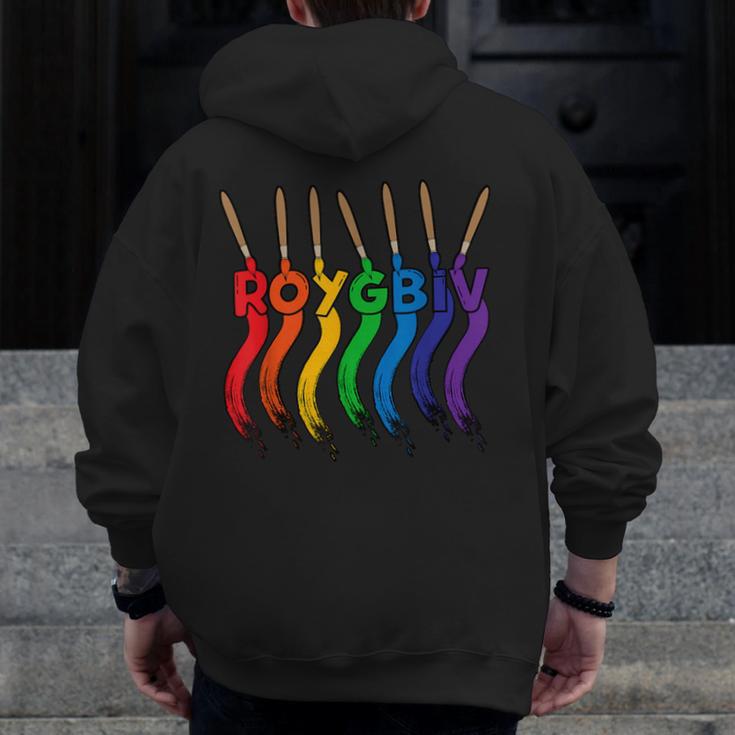 Art Teacher For Women Art Teacher Clothes Men Zip Up Hoodie Back Print, funny design