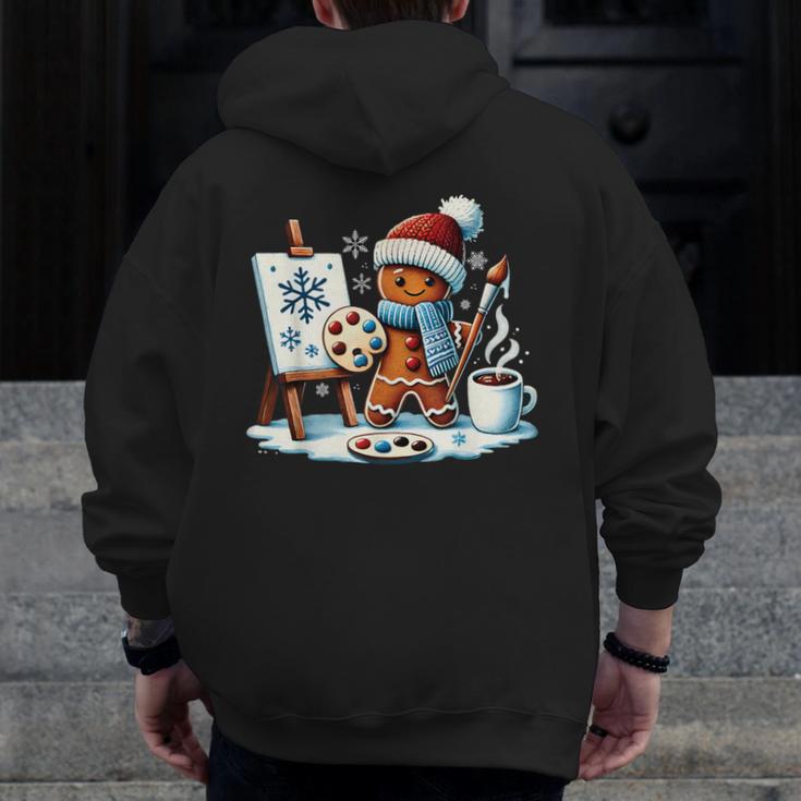 Artist Gingerbread Painter Art Teacher Student Christmas Men Zip Up Hoodie Back Print, funny design Artist Gingerbread Painter Art Teacher Student Christmas Men Zip Up Hoodie Back Print, funny design