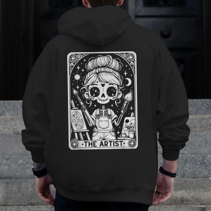Artist Tarot Card Skeleton Painter Art Teacher Witchy Men Zip Up Hoodie Back Print, funny design Artist Tarot Card Skeleton Painter Art Teacher Witchy Men Zip Up Hoodie Back Print, funny design