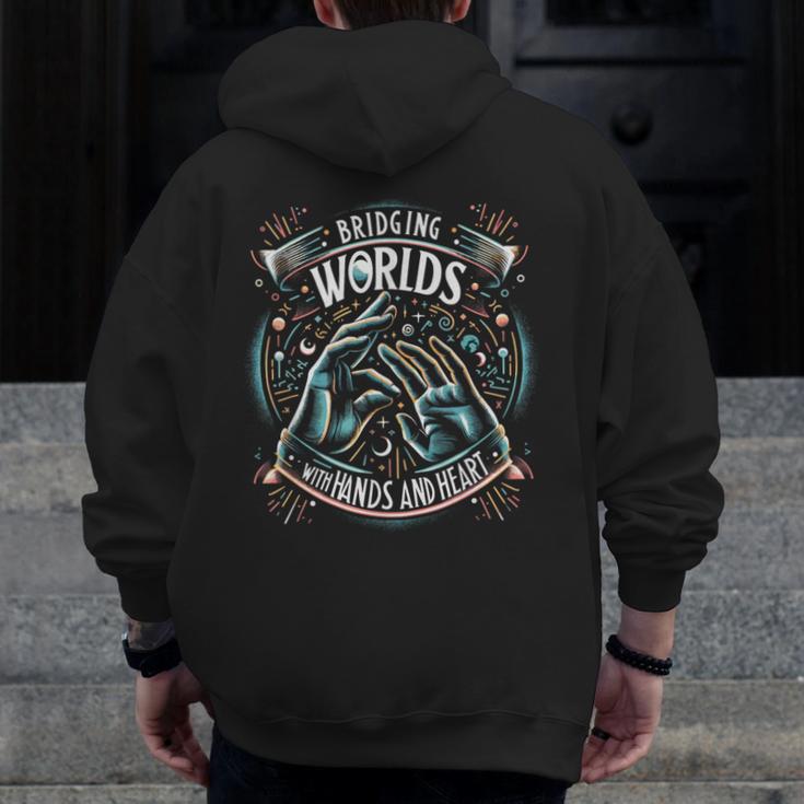ASL Interpreter Deaf ASL Teacher American Sign Language Men Zip Up Hoodie Back Print, funny design ASL Interpreter Deaf ASL Teacher American Sign Language Men Zip Up Hoodie Back Print, funny design