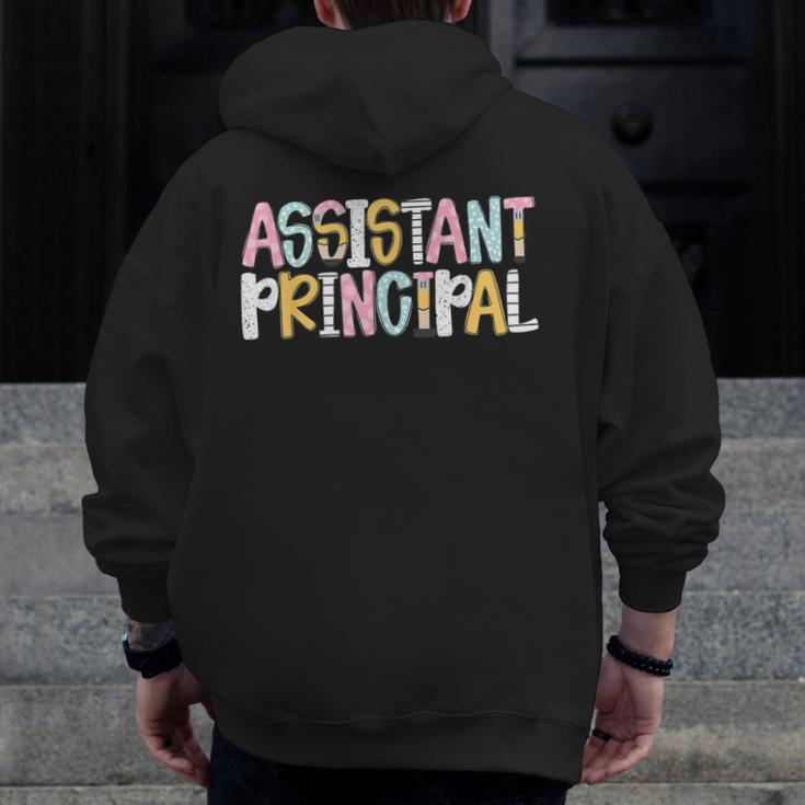 Assistant Principal Back To School Teacher Appreciation Men Zip Up Hoodie Back Print, funny design