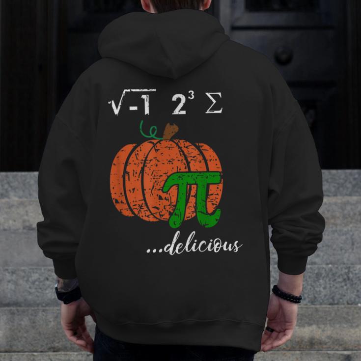I Ate Some Pumpkin Pi Pie Math Teacher Halloween For Men Women Kids Men Zip Up Hoodie Back Print, funny design