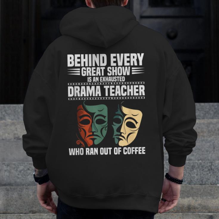 Theatre Teacher Drama Lover Theatre Mask Drama Teacher Men Zip Up Hoodie Back Print, funny design Theatre Teacher Drama Lover Theatre Mask Drama Teacher Men Zip Up Hoodie Back Print, funny design