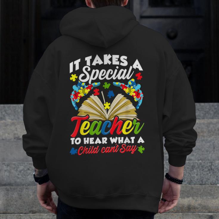 Autism Awareness Teacher Shirts It Takes A Special Teacher Men Zip Up Hoodie Back Print, funny design Autism Awareness Teacher Shirts It Takes A Special Teacher Men Zip Up Hoodie Back Print, funny design
