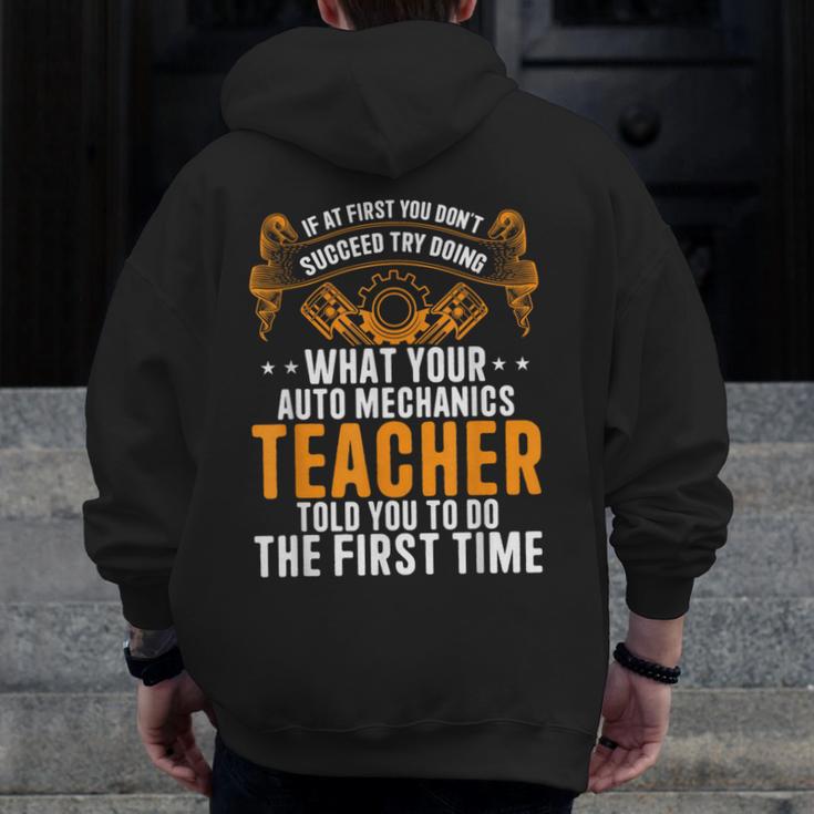Auto Mechanic Teacher Car Repair Auto Mechanic Men Zip Up Hoodie Back Print, funny design Auto Mechanic Teacher Car Repair Auto Mechanic Men Zip Up Hoodie Back Print, funny design