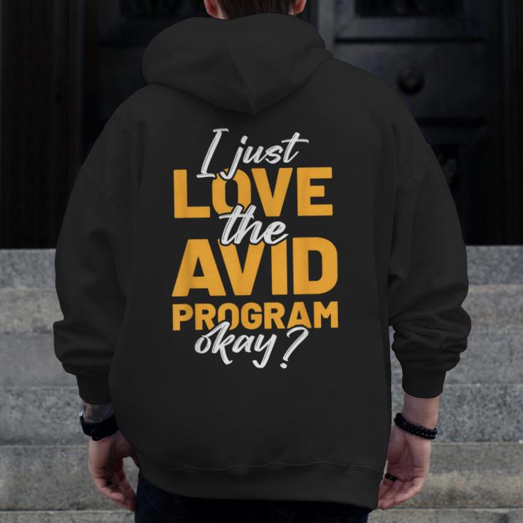 AVID Team Appreciation Essentials AVID Program Teacher Men Zip Up Hoodie Back Print, funny design