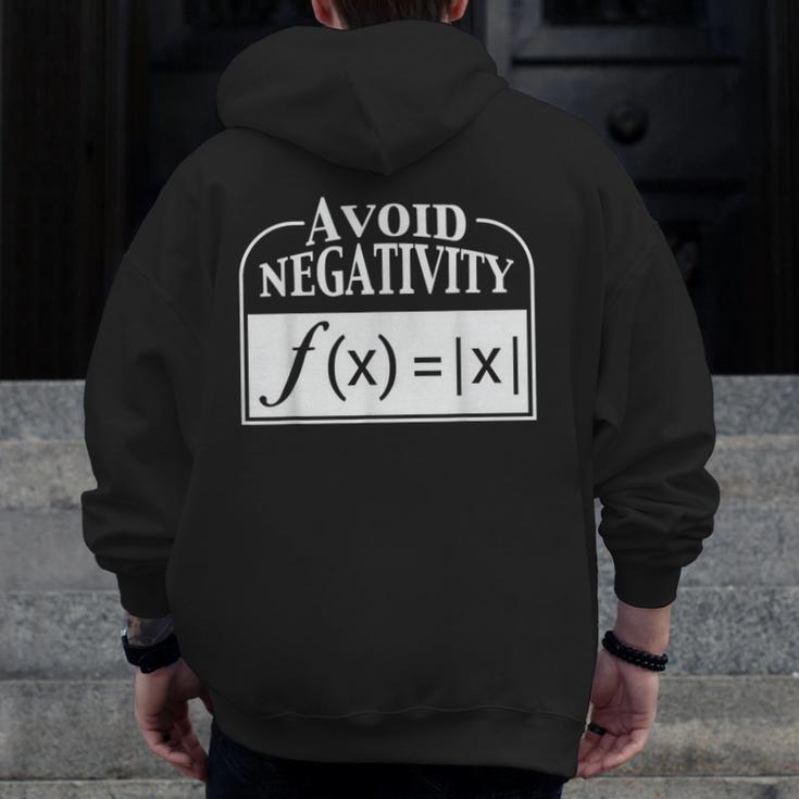 Avoid Negativity Math Teacher Men Zip Up Hoodie Back Print, funny design Avoid Negativity Math Teacher Men Zip Up Hoodie Back Print, funny design