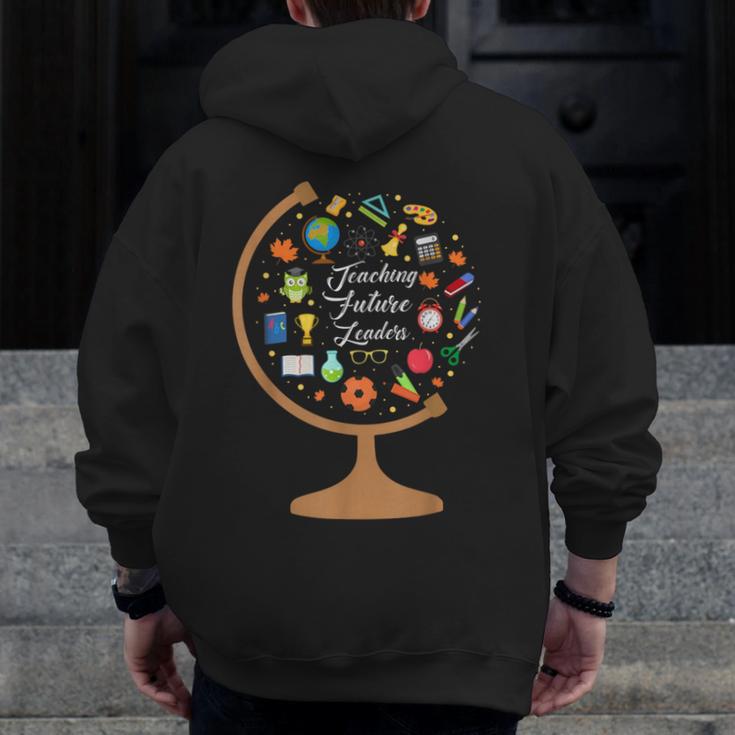 Awesome Teachers T Shirt Teaching Future Leaders Globe For Men Women Men Zip Up Hoodie Back Print, funny design Awesome Teachers T Shirt Teaching Future Leaders Globe For Men Women Men Zip Up Hoodie Back Print, funny design