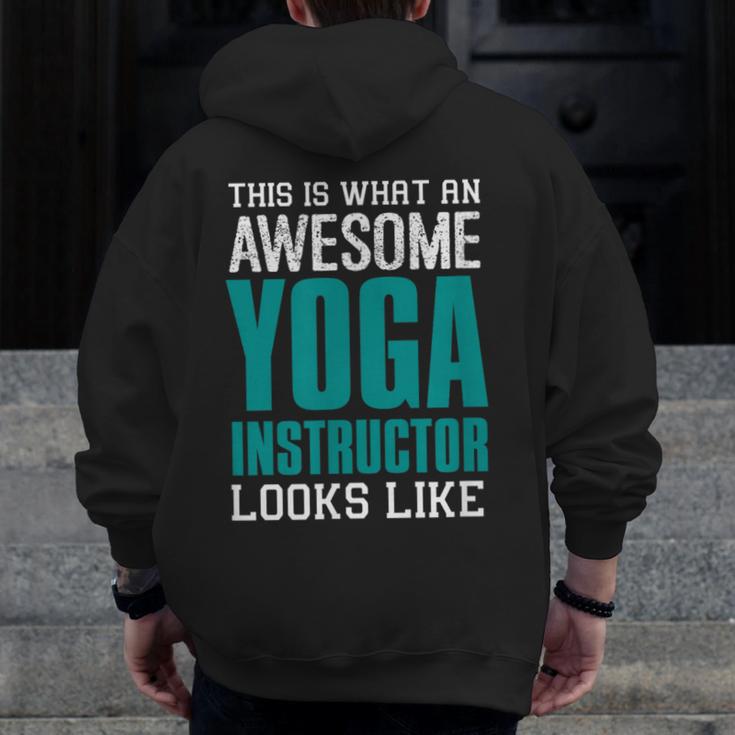 This Is What An Awesome Yoga Instructor Yoga Teacher Men Zip Up Hoodie Back Print, funny design This Is What An Awesome Yoga Instructor Yoga Teacher Men Zip Up Hoodie Back Print, funny design