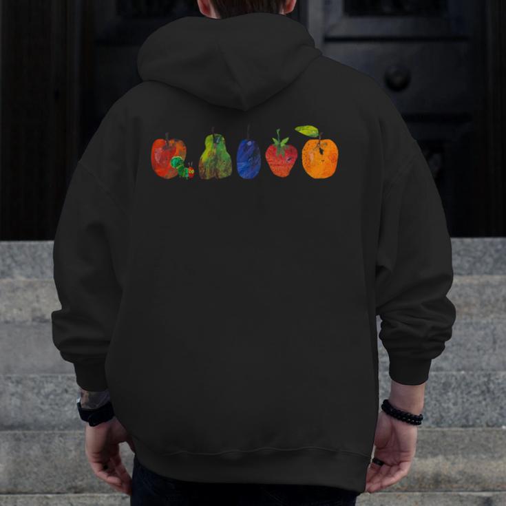 Back To School Cute Hungry Lover Fruits Teacher Men Zip Up Hoodie Back Print, funny design