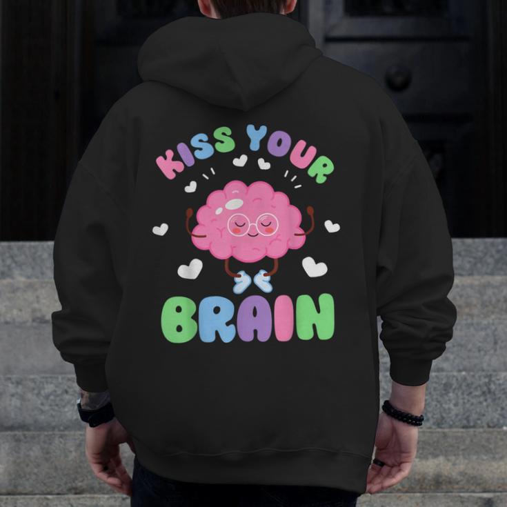 Back To School Kiss Your Brain Cute Teacher Appreciation Men Zip Up Hoodie Back Print, funny design Back To School Kiss Your Brain Cute Teacher Appreciation Men Zip Up Hoodie Back Print, funny design