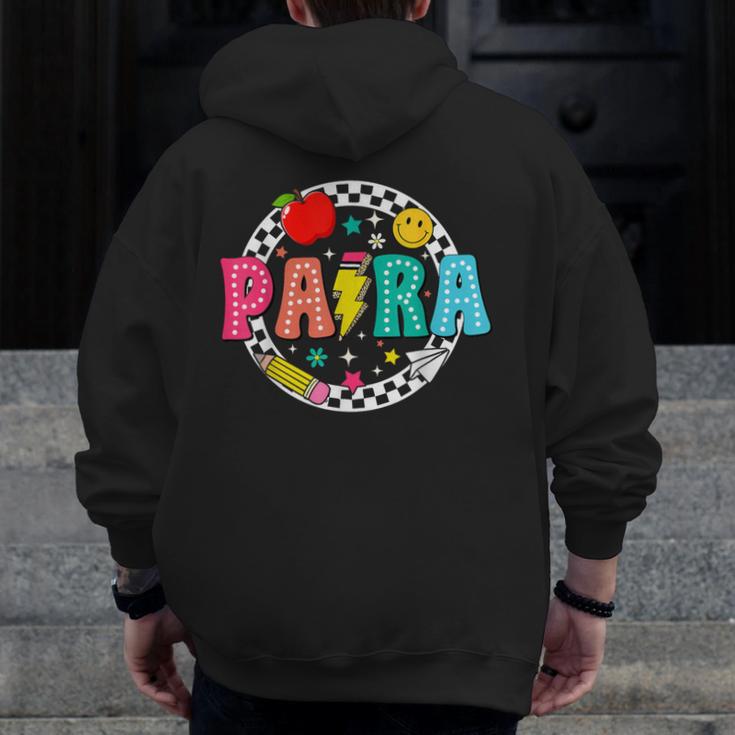 Back To School Para For Men Women Teacher Men Zip Up Hoodie Back Print, funny design