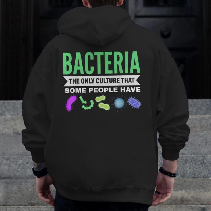 Bacteria Culture Biology Science Teacher Biologist Men Zip Up Hoodie Back Print, Science Teacher Gifts, funny design