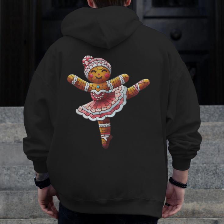 Ballet Dancer Gingerbread Christmas Dance Teacher Girl Women Men Zip Up Hoodie Back Print, funny design Ballet Dancer Gingerbread Christmas Dance Teacher Girl Women Men Zip Up Hoodie Back Print, funny design