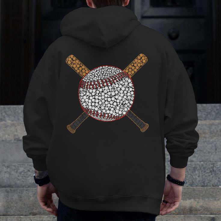 Baseball Happy Dot Day Shirts For Kids Men Women Teacher Men Zip Up Hoodie Back Print, funny design