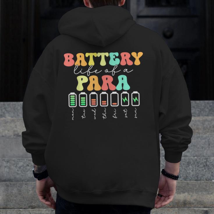 Battery Life Of A Para SPED Parapro Teacher Squad Men Zip Up Hoodie Back Print, funny design Battery Life Of A Para SPED Parapro Teacher Squad Men Zip Up Hoodie Back Print, funny design