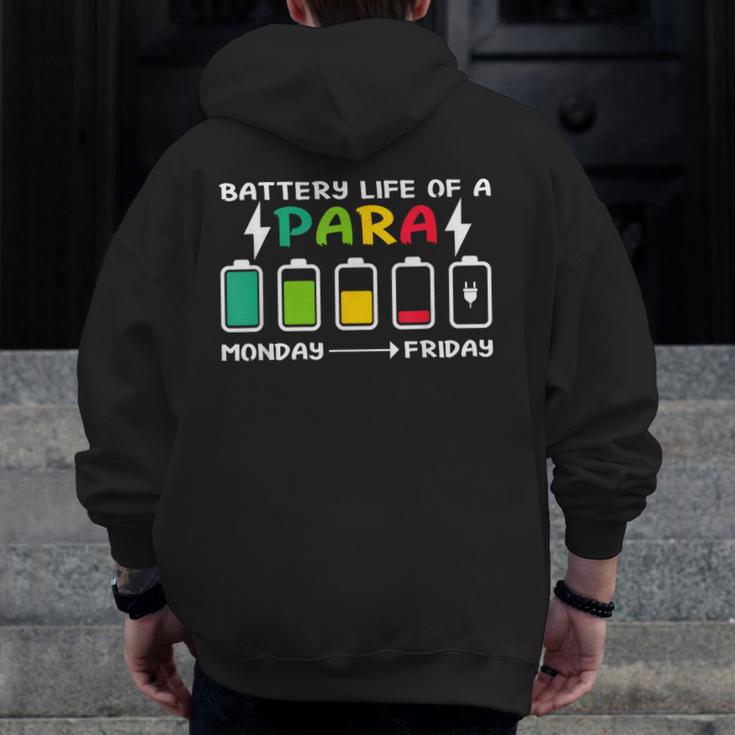 Battery Life Of a Paraprofessional Para Teacher Life Men Zip Up Hoodie Back Print, funny design Battery Life Of a Paraprofessional Para Teacher Life Men Zip Up Hoodie Back Print, funny design