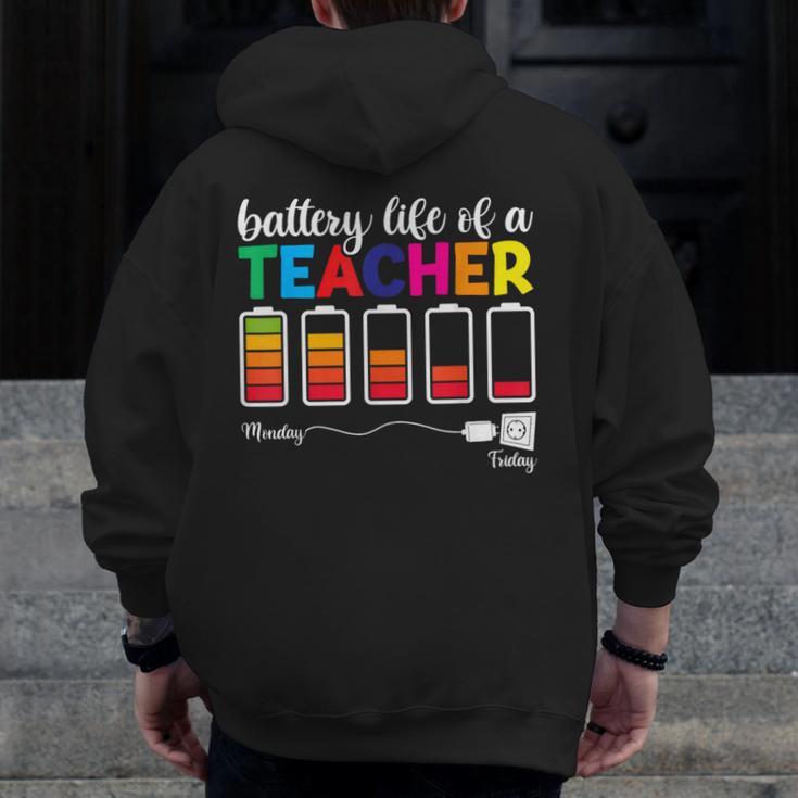 Battery Life Of a Teacher Shirt Thanksgiving Teacher Men Zip Up Hoodie Back Print, funny design Battery Life Of a Teacher Shirt Thanksgiving Teacher Men Zip Up Hoodie Back Print, funny design
