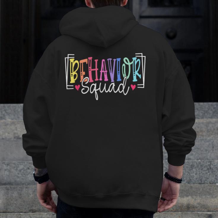 Behavior Squad Therapy Therapists Teachers Behavior Team Men Zip Up Hoodie Back Print, funny design
