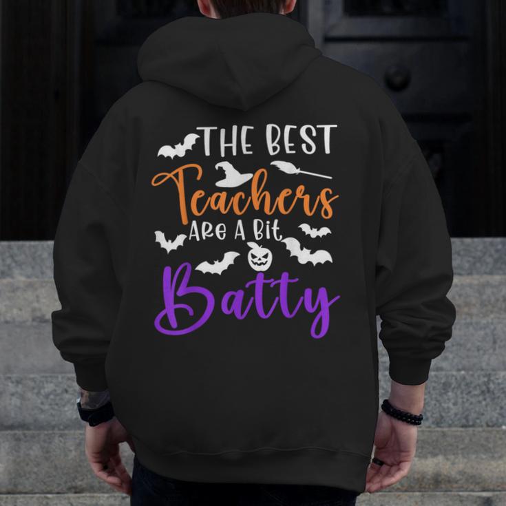 The Best Teachers Are A Bit Batty Teacher Bat Halloween Men Zip Up Hoodie Back Print, funny design The Best Teachers Are A Bit Batty Teacher Bat Halloween Men Zip Up Hoodie Back Print, funny design