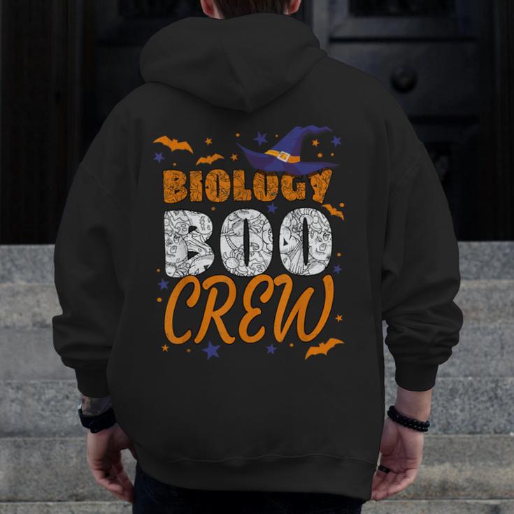 Biology Boo Crew Halloween Biology Teacher Matching For Men Women Kids Men Zip Up Hoodie Back Print, funny design