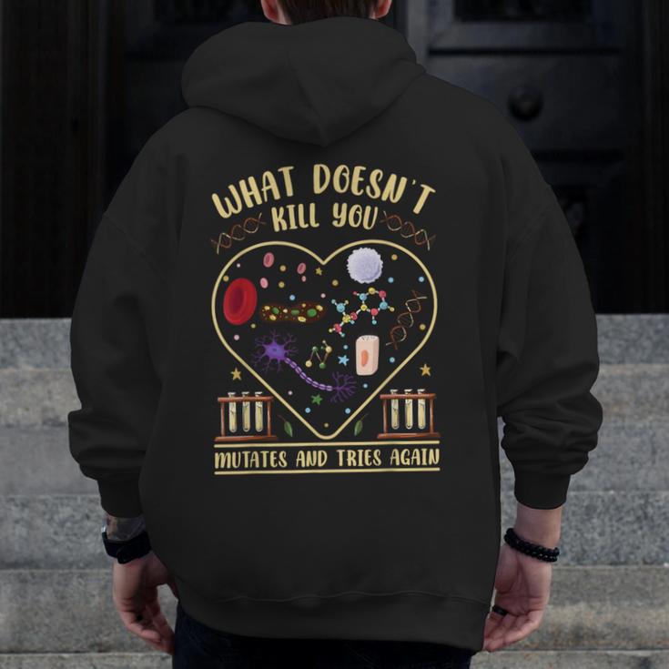 Biology Teacher Men Zip Up Hoodie Back Print, funny design