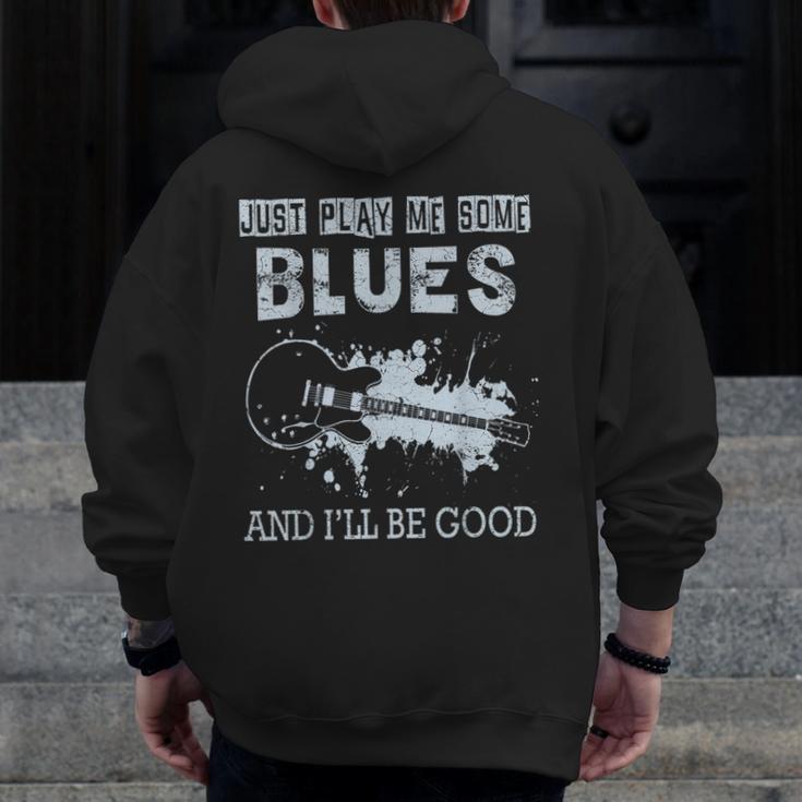 Blues Music Band Lover Vintage Guitar Teacher Blues Men Zip Up Hoodie Back Print, funny design Blues Music Band Lover Vintage Guitar Teacher Blues Men Zip Up Hoodie Back Print, funny design