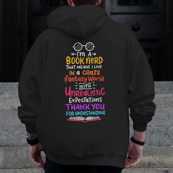 Books Reading English Teacher Student For Men Women Kids Men Zip Up Hoodie Back Print, English Teacher Gifts, funny design