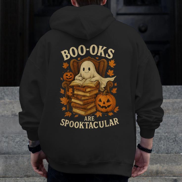 Books Are Spooktacular Ghost Book Reading Halloween Teachers Men Zip Up Hoodie Back Print, funny design Books Are Spooktacular Ghost Book Reading Halloween Teachers Men Zip Up Hoodie Back Print, funny design