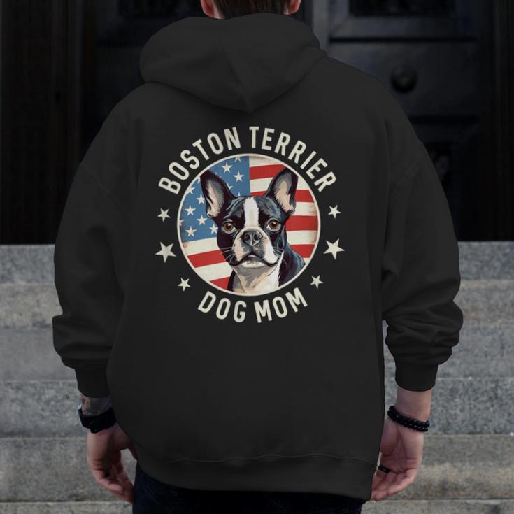 Boston Bull Terrier Women Boston Terrier Dog Mom Men Zip Up Hoodie Back Print, Couple Gifts, Mom Gifts, Boston Terrier Mom Gifts, funny design