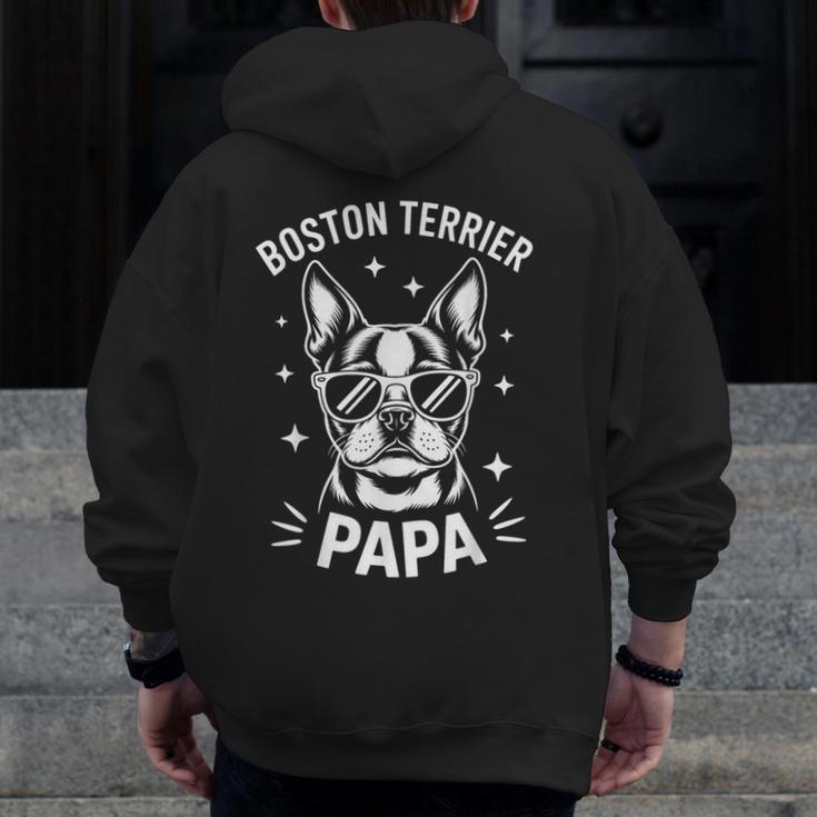 Boston Terrier Dad Boston Terrier Men Zip Up Hoodie Back Print, Couple Gifts, Boston Terrier Dad Gifts, funny design
