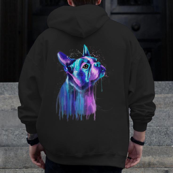 Boston Terrier Dog For a Boston Terrier Mom Men Zip Up Hoodie Back Print, Couple Gifts, Mom Gifts, Boston Terrier Mom Gifts, funny design