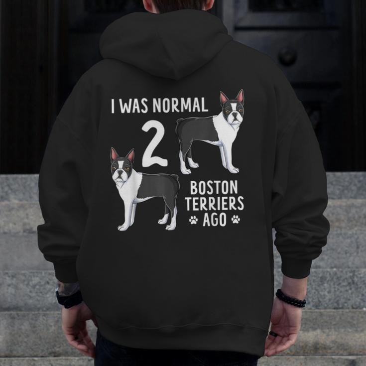 Boston Terrier Humor Bostie Dog Lover For Men Women Kids Men Zip Up Hoodie Back Print, funny design
