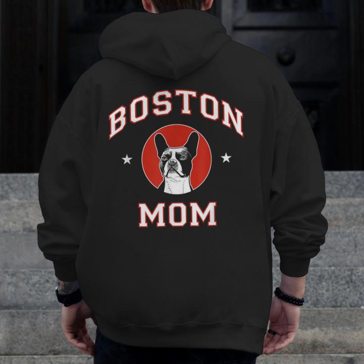 Boston Terrier Mom Dog Mother Men Zip Up Hoodie Back Print, Couple Gifts, Mom Gifts, Boston Terrier Mom Gifts, funny design