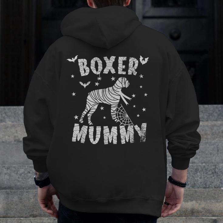 Boxer Dog Mama Halloween Men Zip Up Hoodie Back Print, funny design