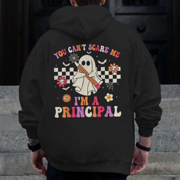 You Can't Scare Me I'm a Principal Halloween Teacher Men Zip Up Hoodie Back Print, funny design You Can't Scare Me I'm a Principal Halloween Teacher Men Zip Up Hoodie Back Print, funny design