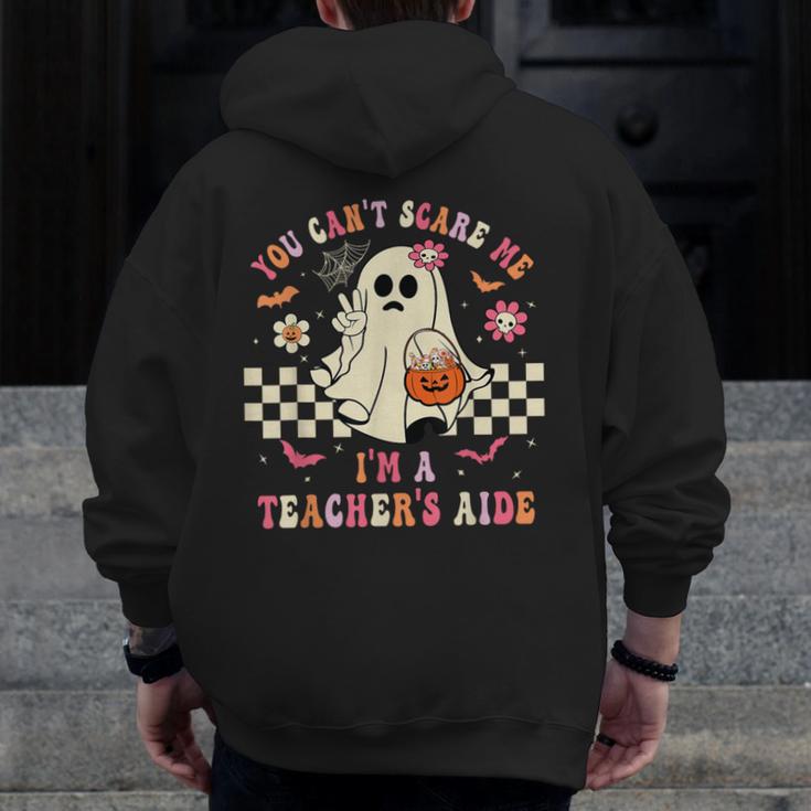 You Can't Scare Me I'm A School Teacher's Aide Halloween Men Zip Up Hoodie Back Print, funny design You Can't Scare Me I'm A School Teacher's Aide Halloween Men Zip Up Hoodie Back Print, funny design