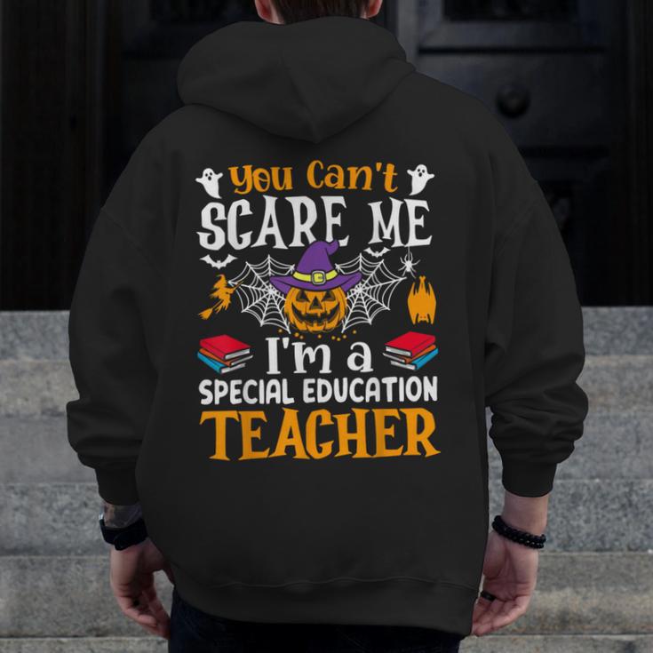 You Can't Scare Me I'm A Special Education Teacher Halloween Men Zip Up Hoodie Back Print, funny design You Can't Scare Me I'm A Special Education Teacher Halloween Men Zip Up Hoodie Back Print, funny design