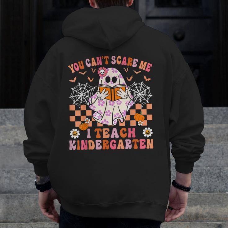 You Cant Scare Me I Teach Kindergarten Teacher Halloween Men Zip Up Hoodie Back Print, funny design You Cant Scare Me I Teach Kindergarten Teacher Halloween Men Zip Up Hoodie Back Print, funny design