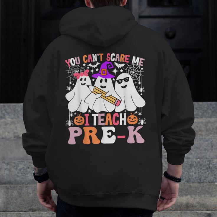 You Can't Scare Me I Teach Pre-k Halloween Teacher Men Zip Up Hoodie Back Print, funny design You Can't Scare Me I Teach Pre-k Halloween Teacher Men Zip Up Hoodie Back Print, funny design