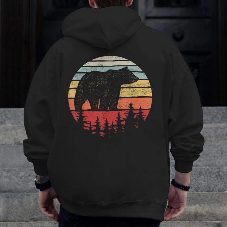Catch Some Rays Vintage Retro Grizzly Bear Men Zip Up Hoodie Back Print, funny design