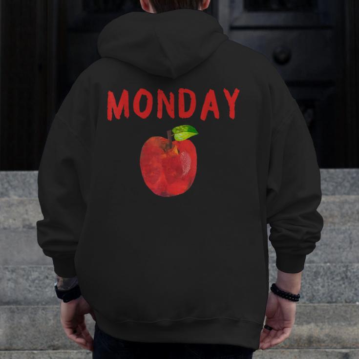Caterpillar Friday Fruit Kindergarten Teacher Men Women Kids Men Zip Up Hoodie Back Print, funny design