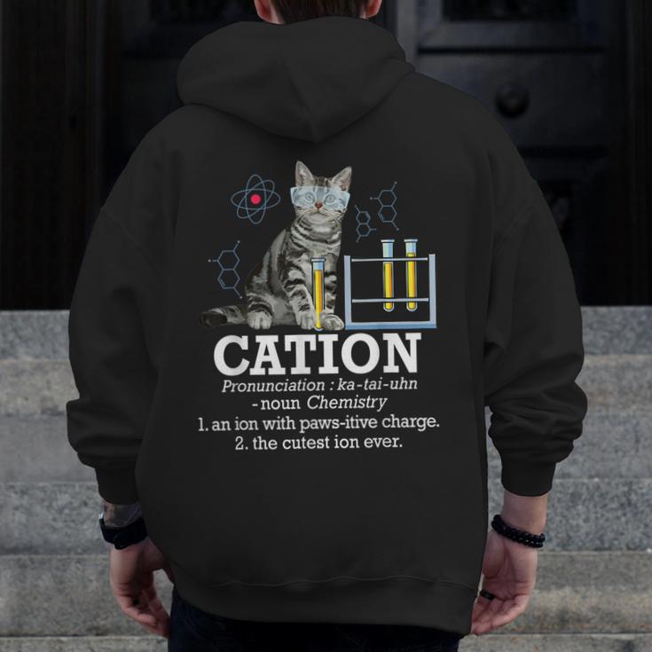 Cation Chemistry Humor Science Teacher Cat Pun Men Zip Up Hoodie Back Print, Science Teacher Gifts, funny design Cation Chemistry Humor Science Teacher Cat Pun Men Zip Up Hoodie Back Print, Science Teacher Gifts, funny design