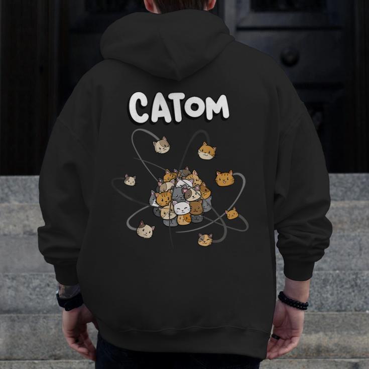 Catom Science Teacher Chemistry Lover Physics School Cat Men Zip Up Hoodie Back Print, Science Teacher Gifts, funny design