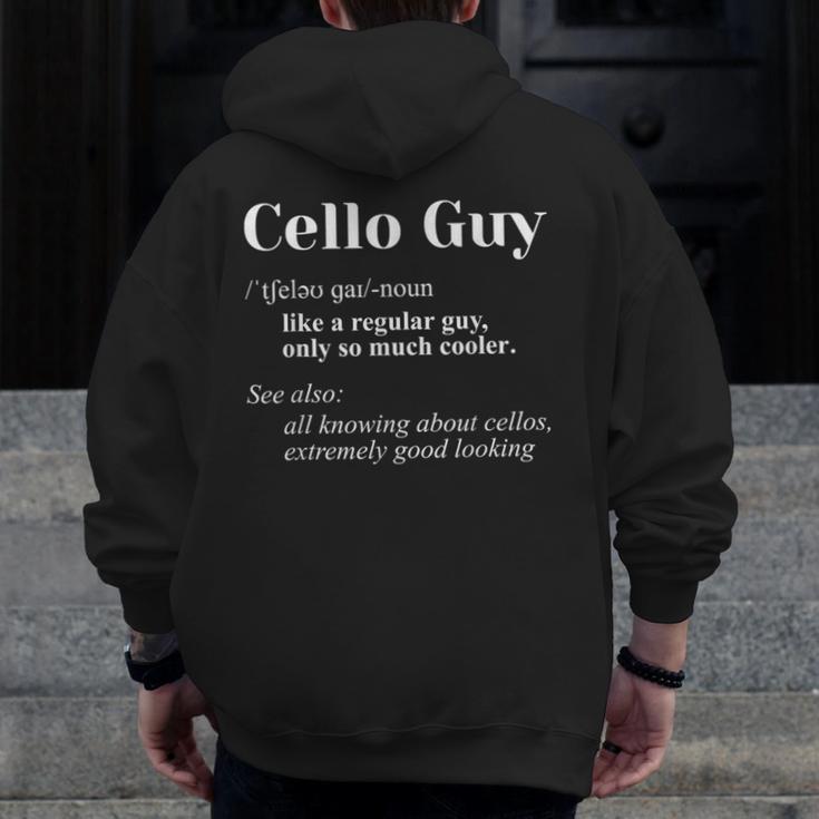 Cello Guy Definition Cello Player Classical Music Teacher Men Zip Up Hoodie Back Print, funny design Cello Guy Definition Cello Player Classical Music Teacher Men Zip Up Hoodie Back Print, funny design