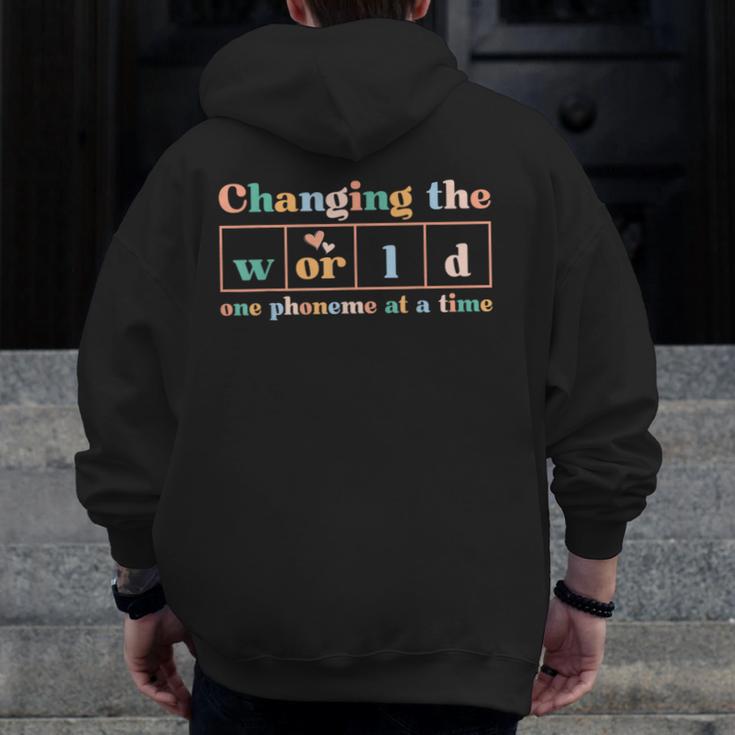 Changing The World Science Of Reading Women Men -Adults Dyslexia Teacher Men Zip Up Hoodie Back Print, Science Teacher Gifts, funny design Changing The World Science Of Reading Women Men -Adults Dyslexia Teacher Men Zip Up Hoodie Back Print, Science Teacher Gifts, funny design