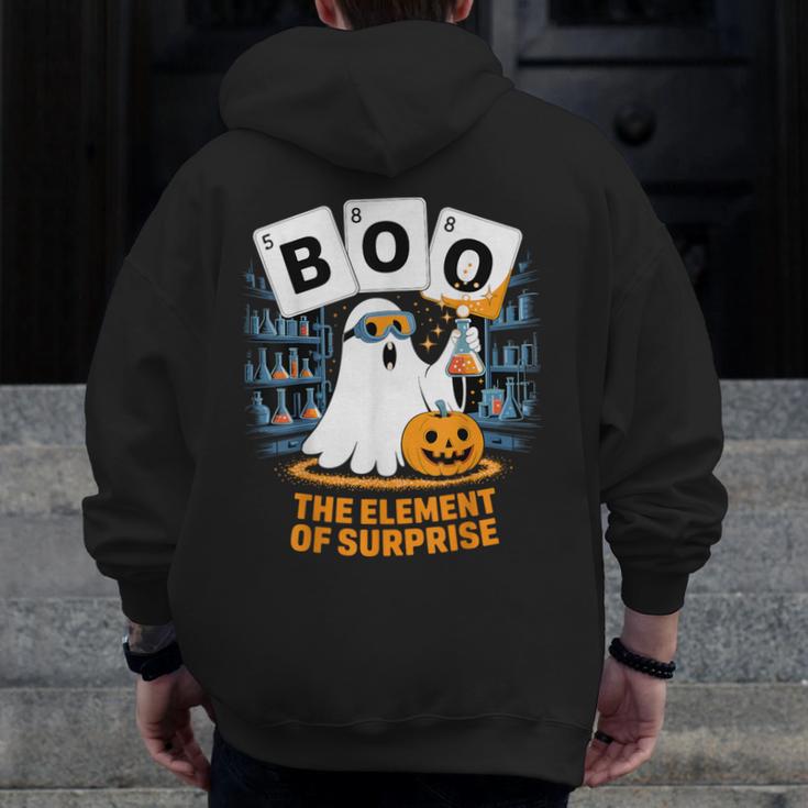 Chemistry Boo Ghost Element Of Surprise Science Teacher Tee Men Zip Up Hoodie Back Print, Science Teacher Gifts, funny design