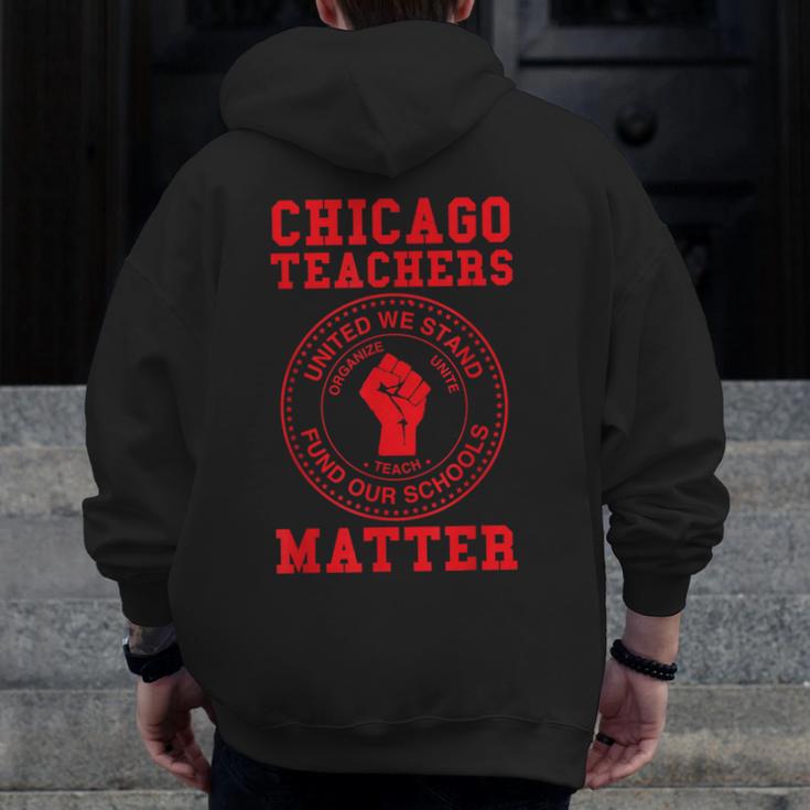 Chicago Teachers Matter Support Union Education Red For Ed Men Zip Up Hoodie Back Print, funny design